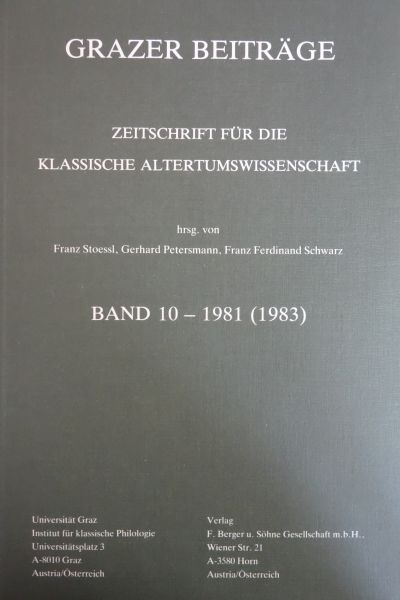 Grazer Beiträge Band 10/1983