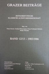 Grazer Beiträge Band 12-13/1985-1986