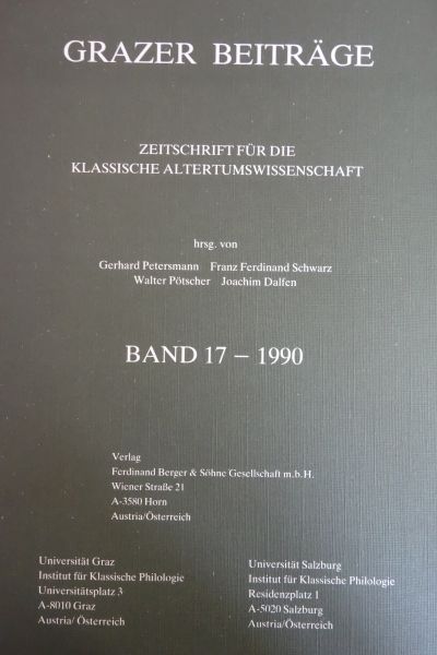 Grazer Beiträge Band 17/1991