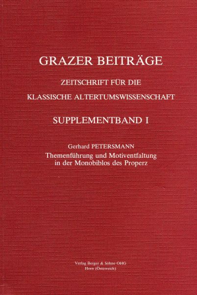 Grazer Beiträge Supplementband I