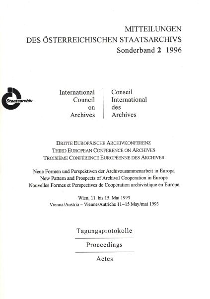 Mitteilungen des Österreichischen Staatsarchivs Sonderband. 2/1996