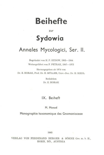 Sydowia Beiheft 9/1983