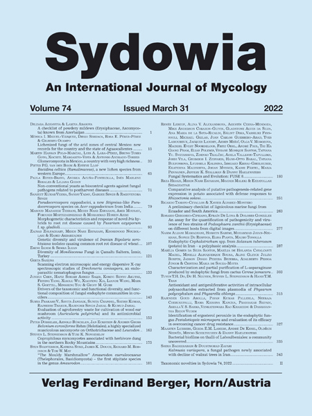Sydowia Vol. 74 E-Book/S 001-013