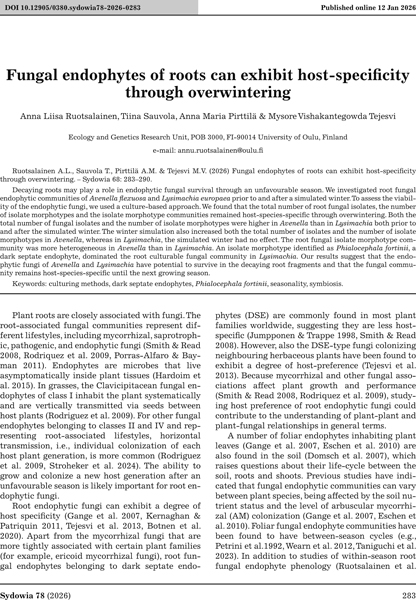 Sydowia Vol. 78 E-Book/S 283-290 OPEN ACCESS